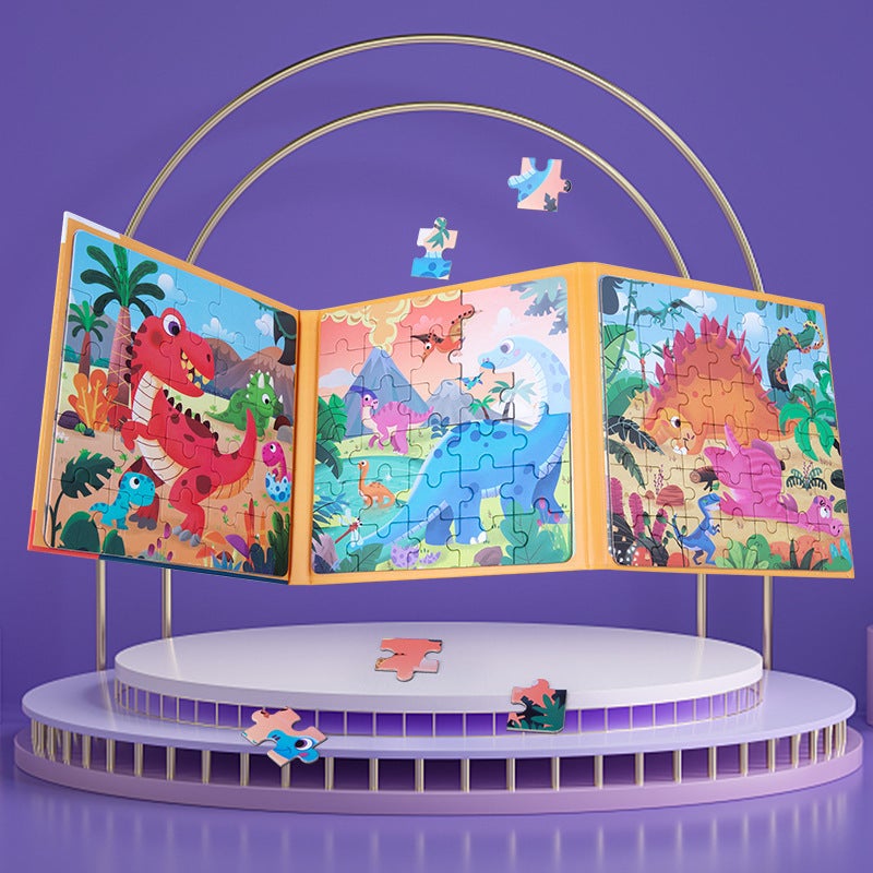 Advanced Magnetic Puzzle Quiet Book-Style Three-In-One Folding Paper Children'S Early Education Educational Toys Magnetic Suction Puzzle - Image 4